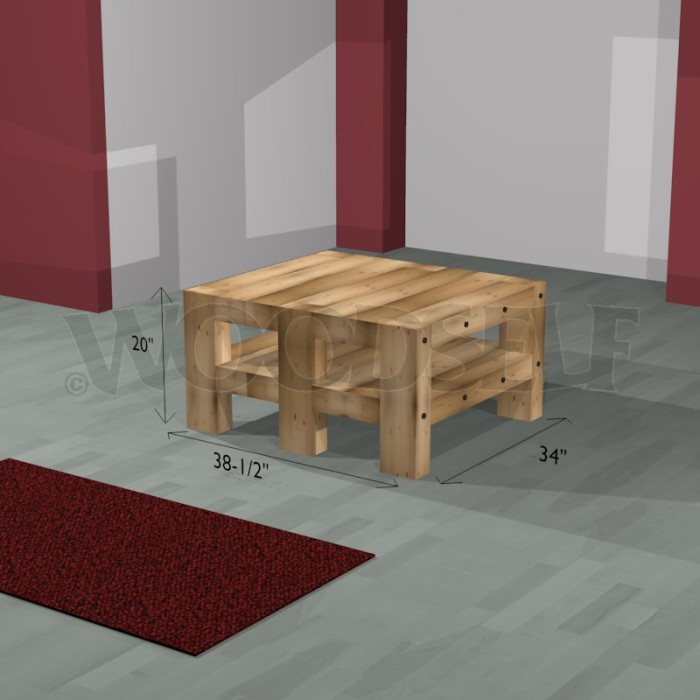 Table basse - plan du meuble