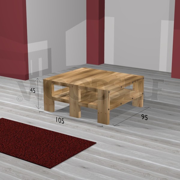 Table basse - plan du meuble