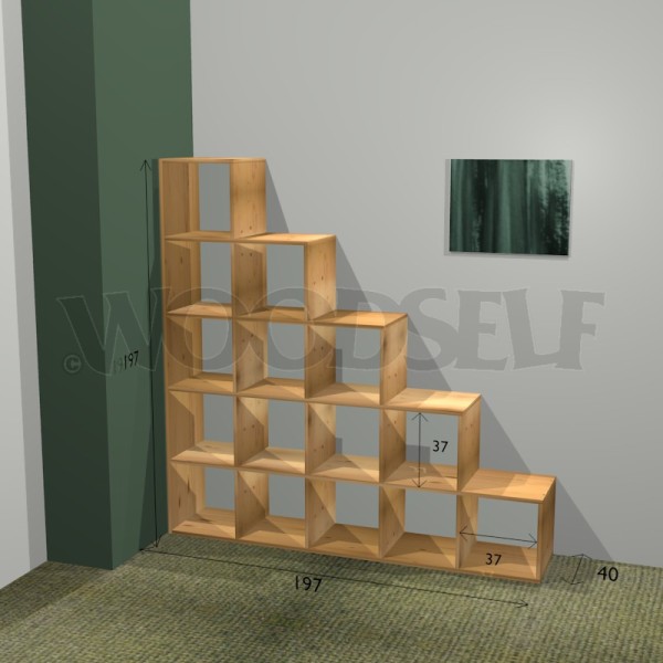 Bibliothèque en escalier - plan du meuble