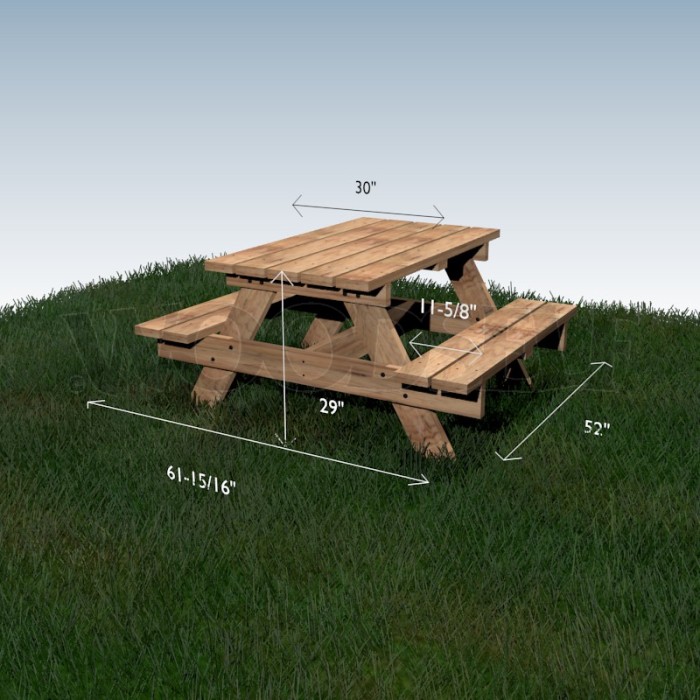 table à pique-nique - woodself - le site des plans de